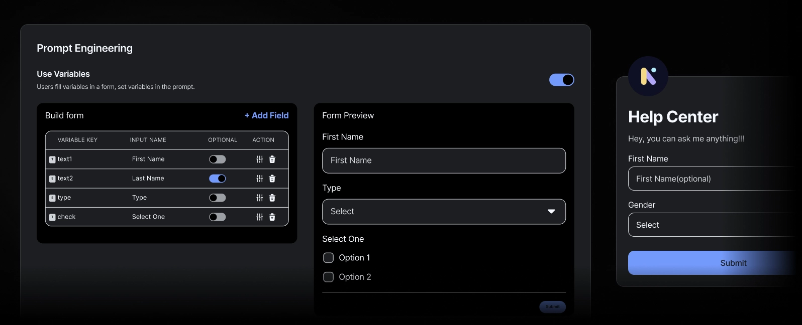 Dynamic User-Prompt Forms